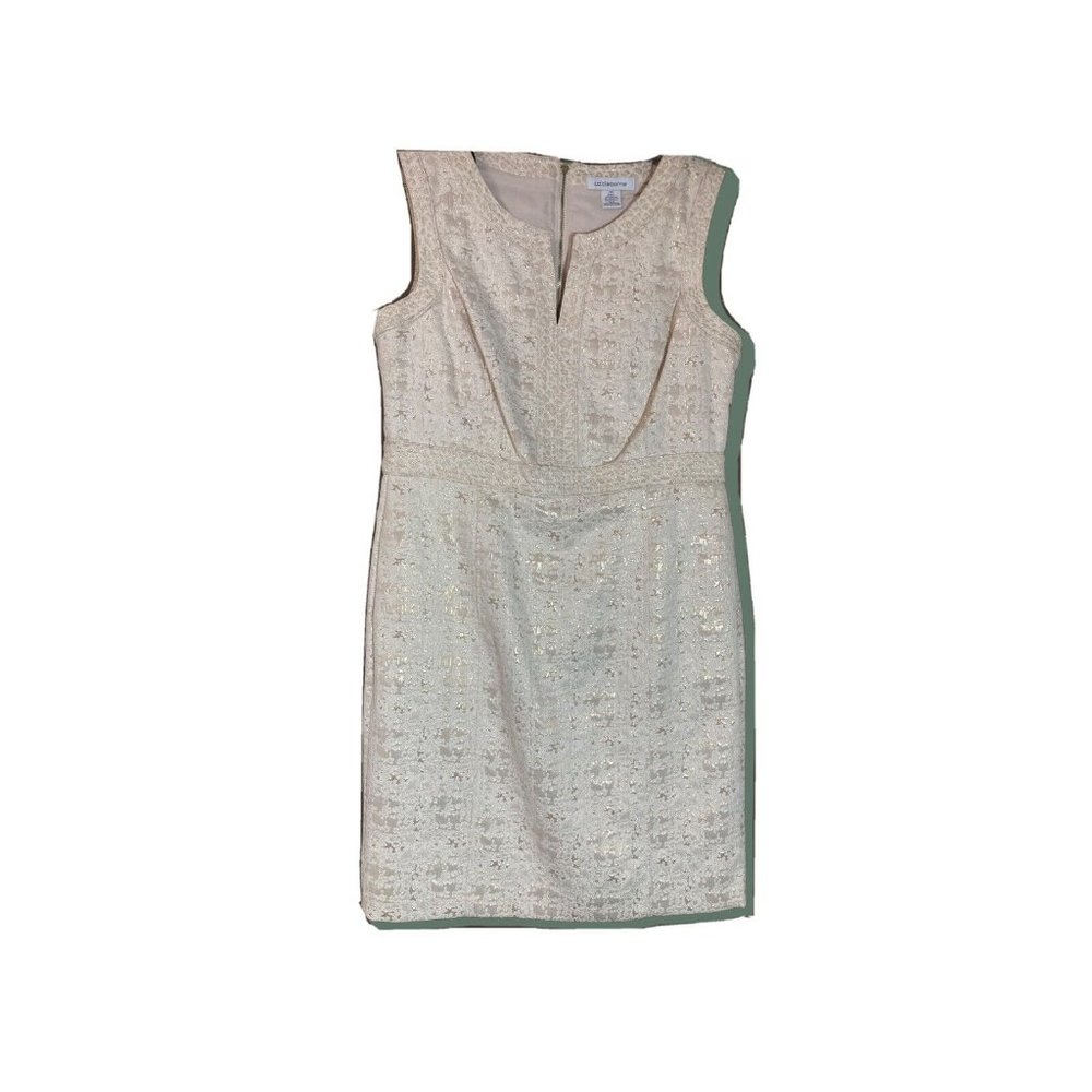 Metallic Gold Cotton Blend Cocktail Dress - Size 12 - NEW WITH TAGS
